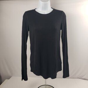 Gap Factory Black XS Long Sleeve NWT Back Seam Shirttail Hem T-Shirt Top Stretch